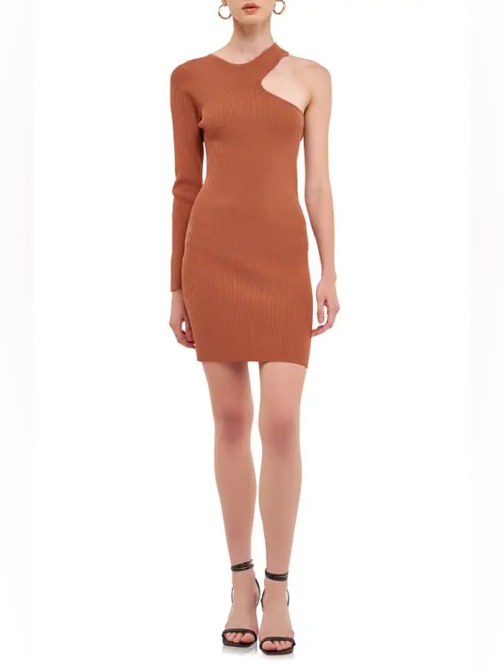 NET Endless Rose Cutout Long Sleeve Minidress Terra cotta